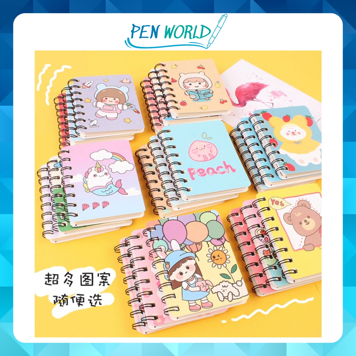 Sổ tay ghi chép mini lò xo tiện lợi nhỏ xinh, sổ note mini mẫu xinh xắn