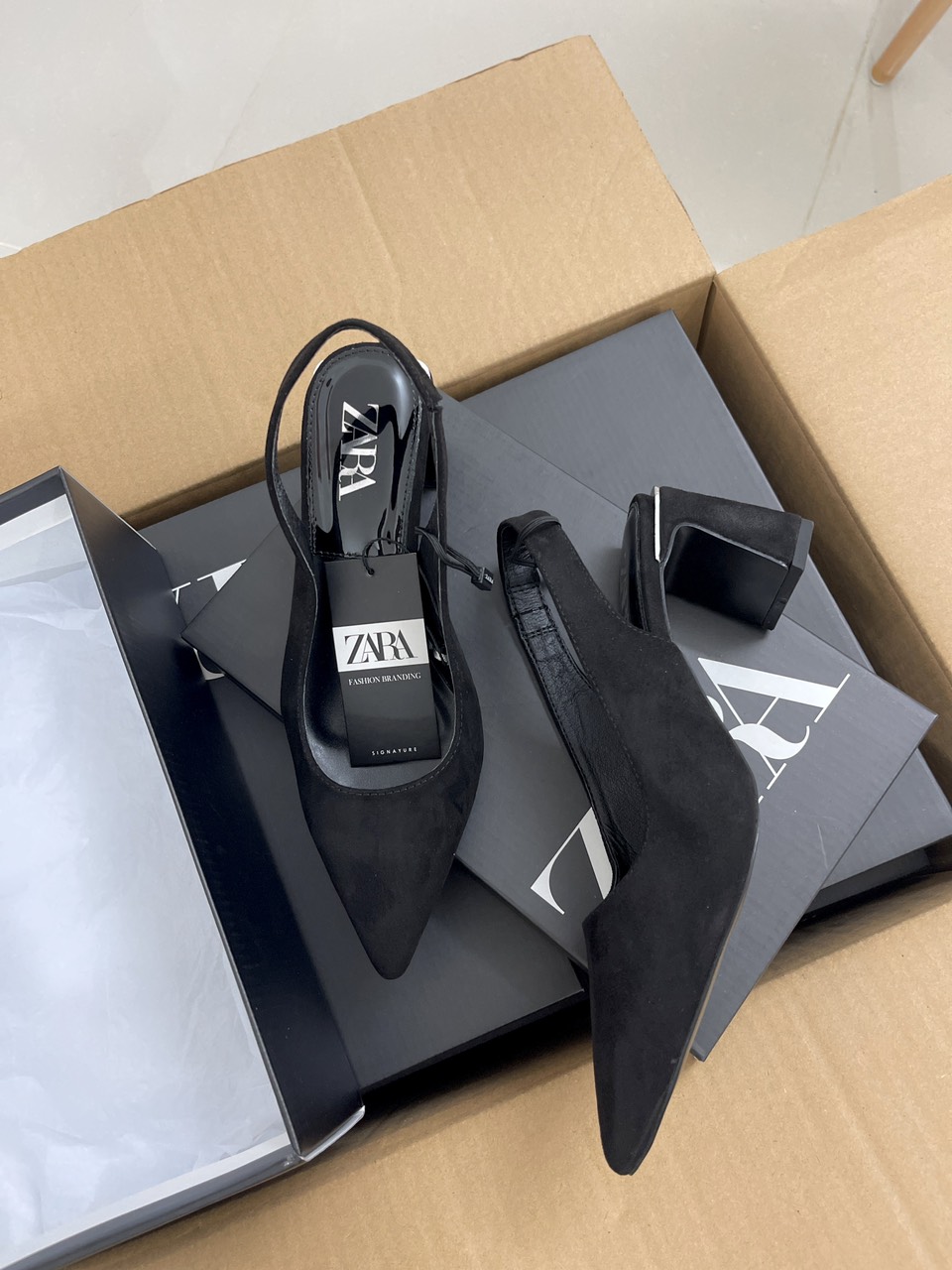 Giày cao gót slingback Zara xuất dư - AG03