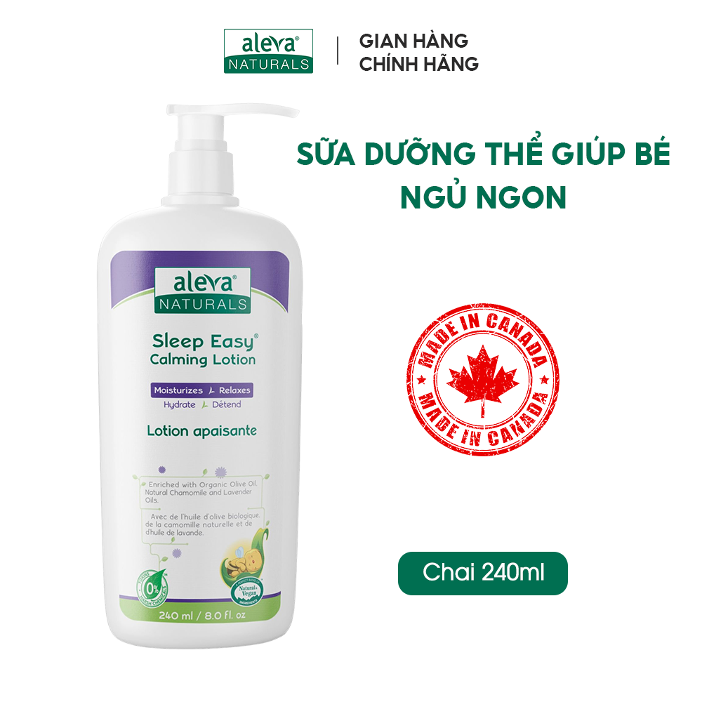 Sữa dưỡng thể cho bé làm mịn da, giảm ngứa ngáy giúp bé ngủ ngon Aleva Naturals (chai 240ml)