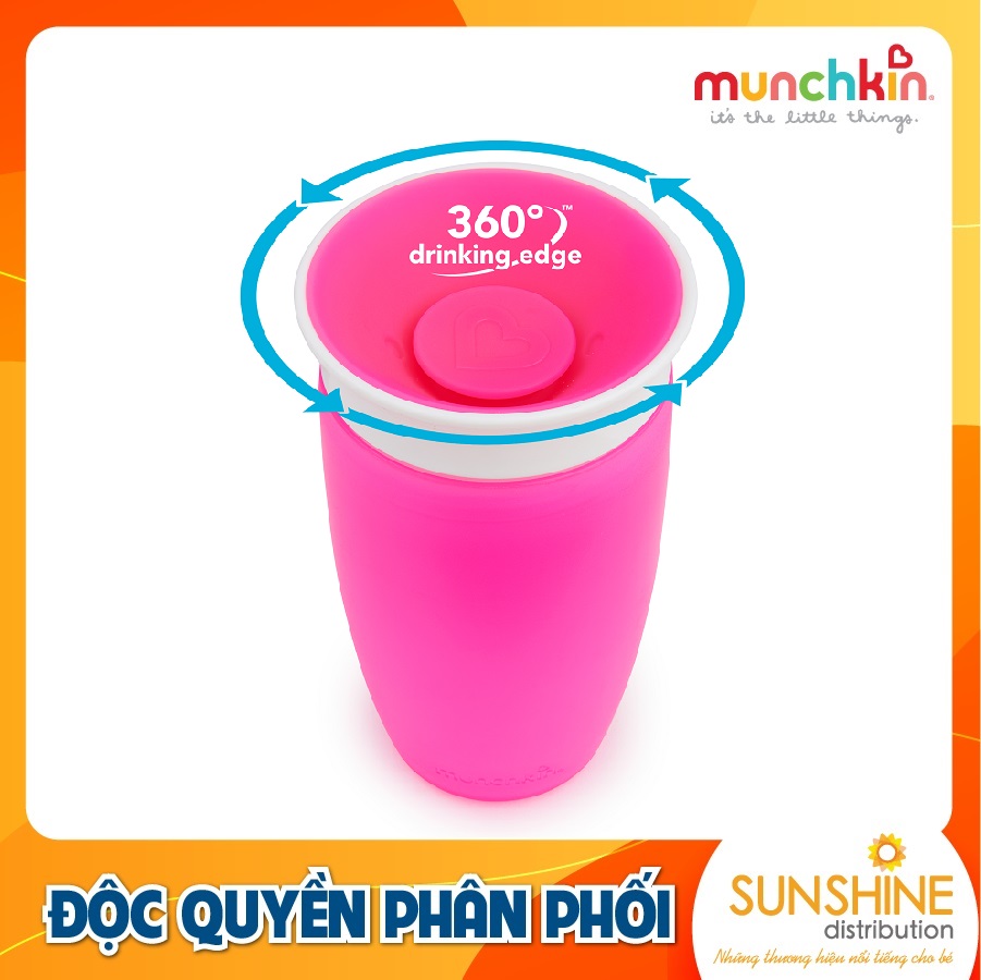 Cốc chống đổ 360 độ munchkin có nắp