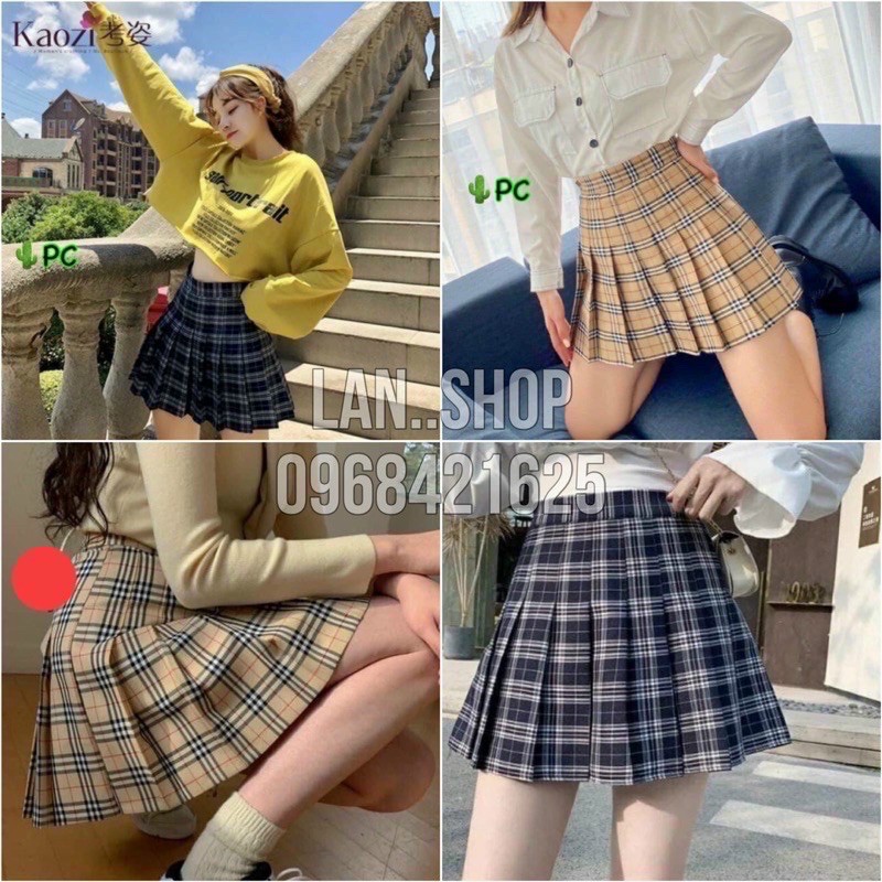 Chân váy ngắn caro nữ, chân váy chữ A kiểu dáng xếp li, thiết kế tỉ mỉ với phong sách học sinh trẻ trung cá tính cho các nàng lựa chọn đi chơi đi học với nhiều màu sắc đẹp mắt