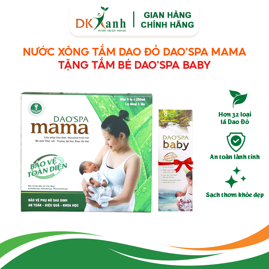 Xông tắm sau sinh dao'spa mama, hộp 3 chai