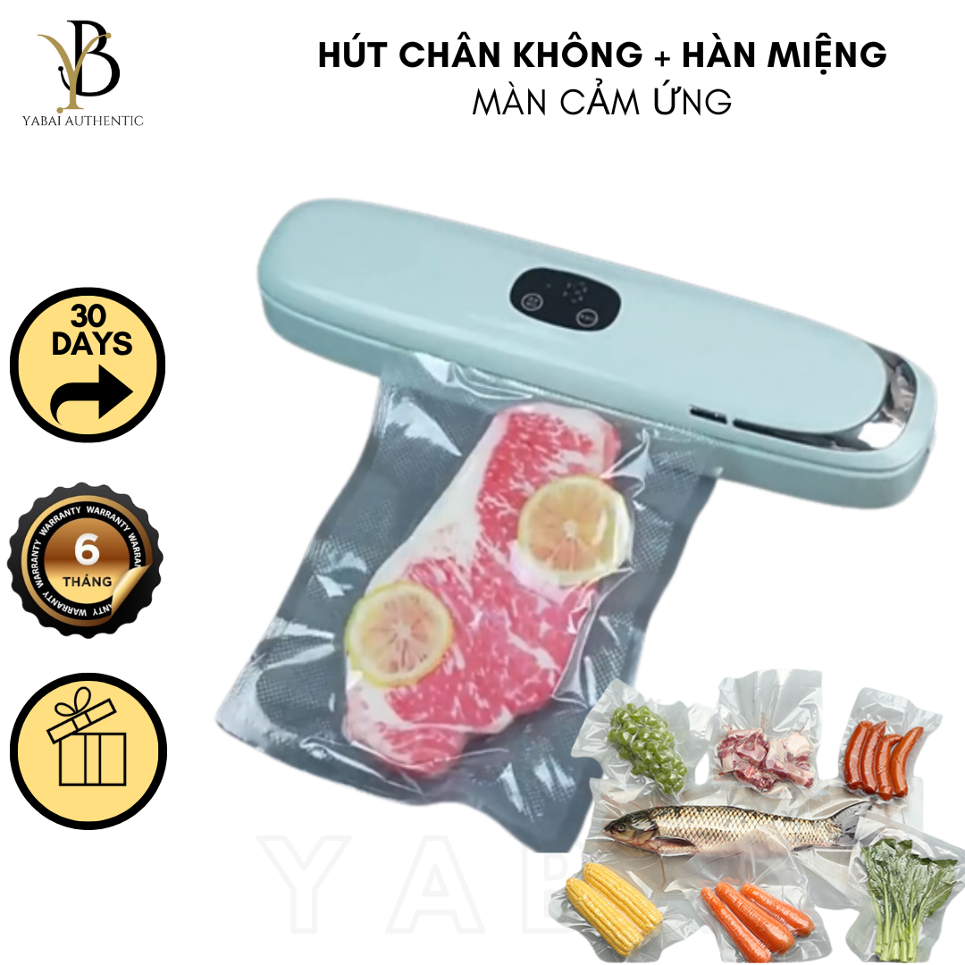 Máy Hút Chân Không Thực Phẩm  Gia Đình YABAI Không Kén Túi Cao Cấp Máy Hàn Miệng Túi Mini Cầm Tay Lực Hút Không Khí Siêu Mạnh Giữ Môi Tường Chân Không Lý Tưởng Bảo Quản Thức Ăn