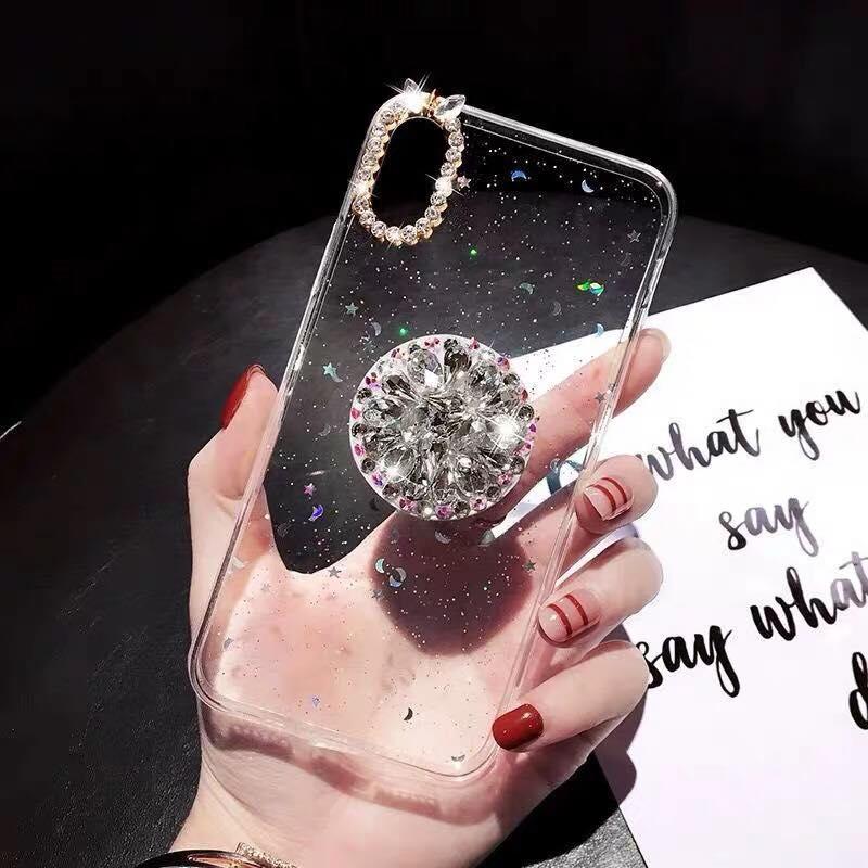 Ốp nhũ + poc đính đá iphone 6 đến xs max
