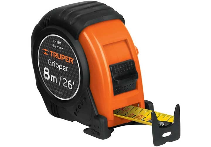 Thước cuốn thép 8m/26in in 2 mặt, hệ in và mét truper - 14579 fh-8m