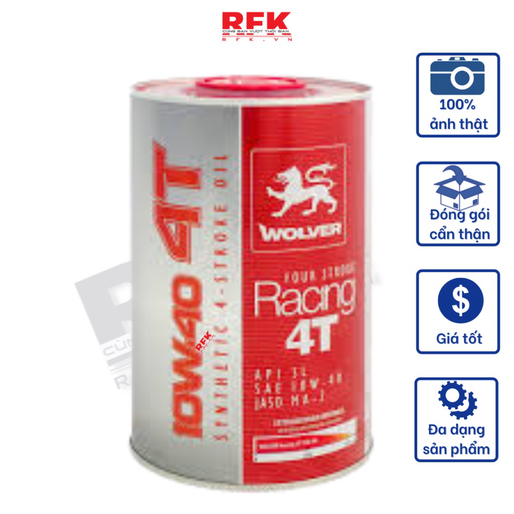 Nhớt Wolver Racing 4T Tổng Hợp 10W40 800Ml HOANTHACH SP002125