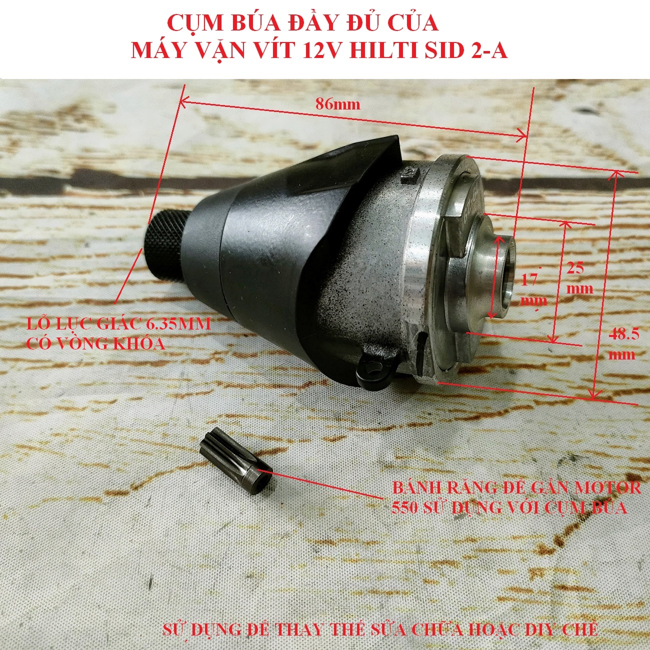 Sv cụm búa đầy đủ của máy vặn vít 12v hilti sid 2-a