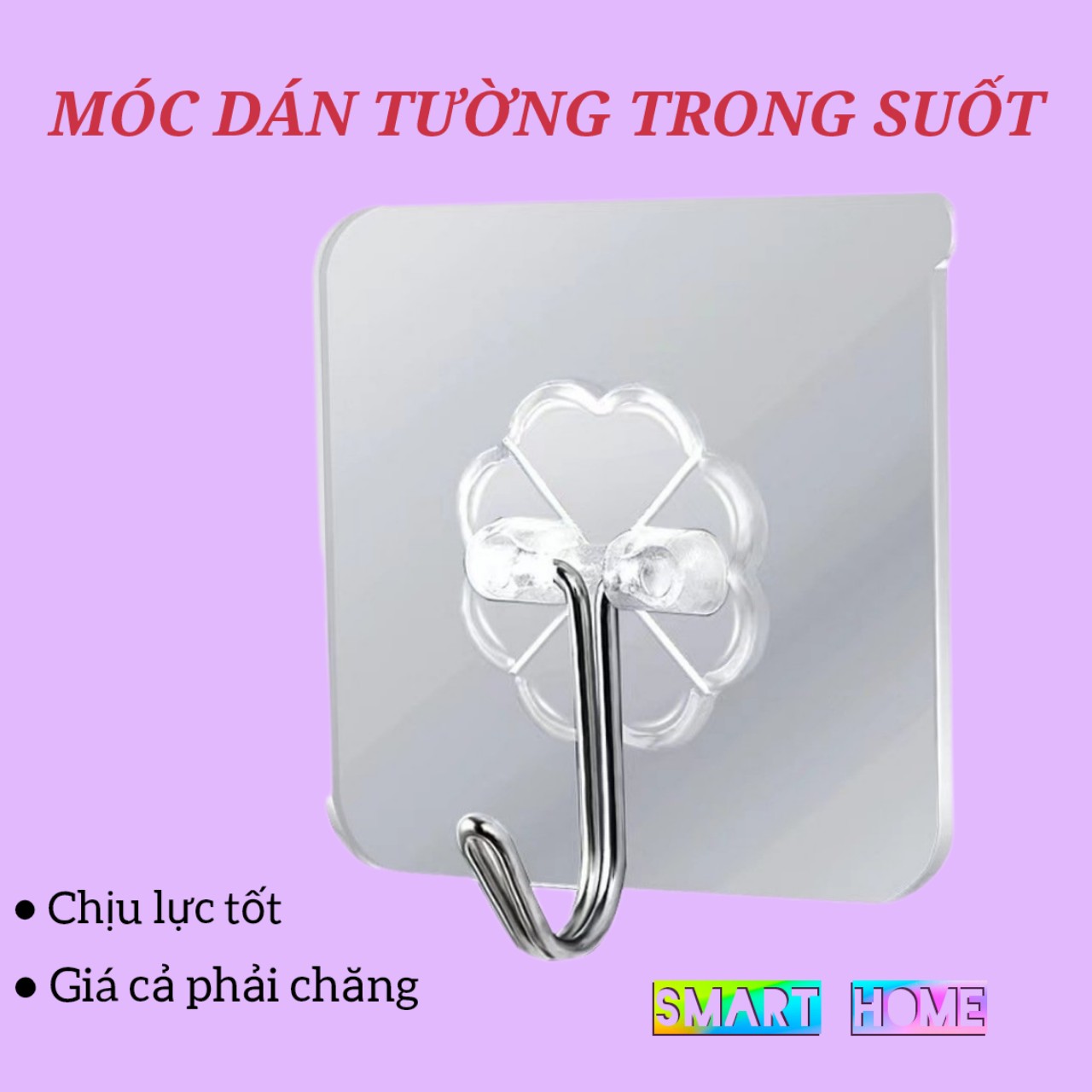 Combo 10 Móc Dán Tường Trong Suốt Chịu Lực Siêu Dính