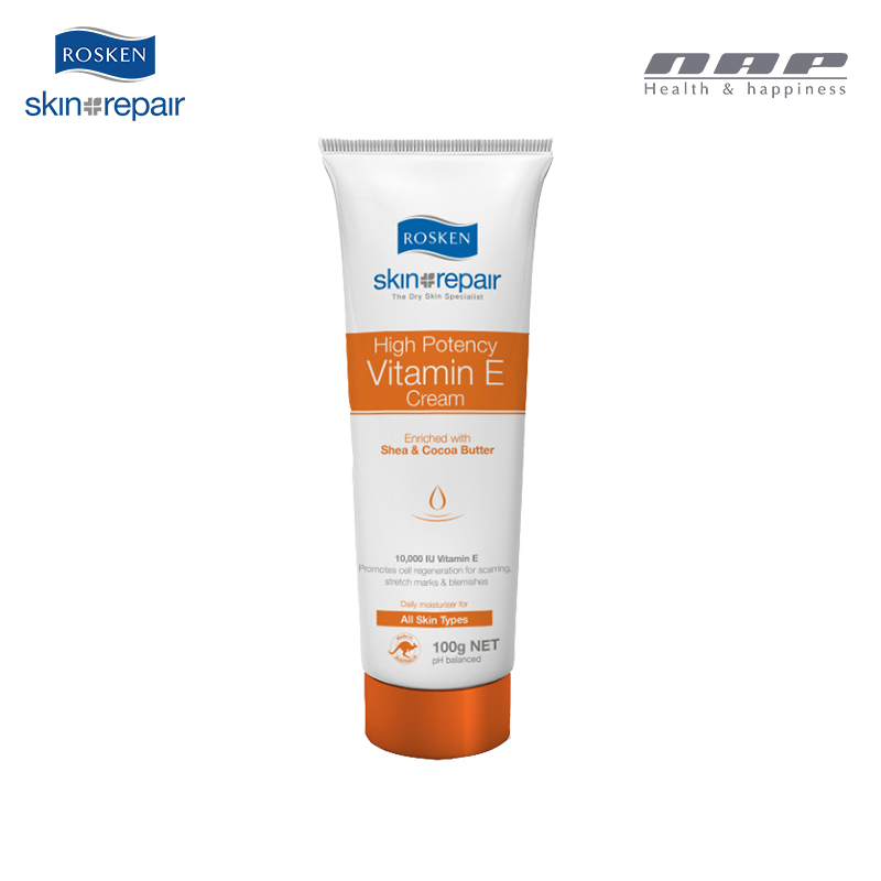 Kem nuôi dưỡng, phục hồi, giảm rạn nứt da & sẹo Rosken High Potency Vitamin E Cream 100g