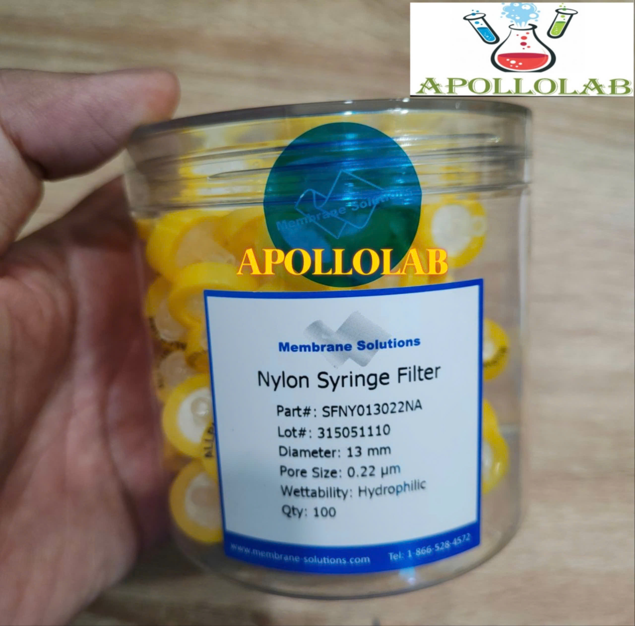 1 Hộp 100 cái Nút lọc Syring lọc Phin lọc sắc ký hãng Membrane Solution USA đường kính 13mm
