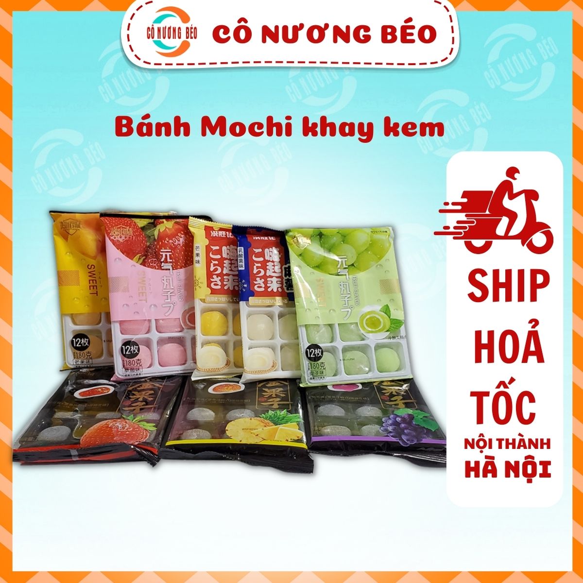 Bánh MOCHI KEM LẠNH FREESHIP Mochi tươi mỗi gói 12 chiếc bánh thơm ngon
