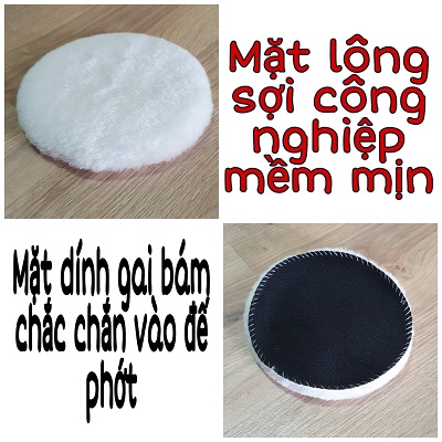 Miếng Bông Dán Phớt Sợi Công Nghiệp Đường Kính 125mm Dùng Dán Vào Đế Đánh Bóng Gắn Máy Mài Cầm Tay
