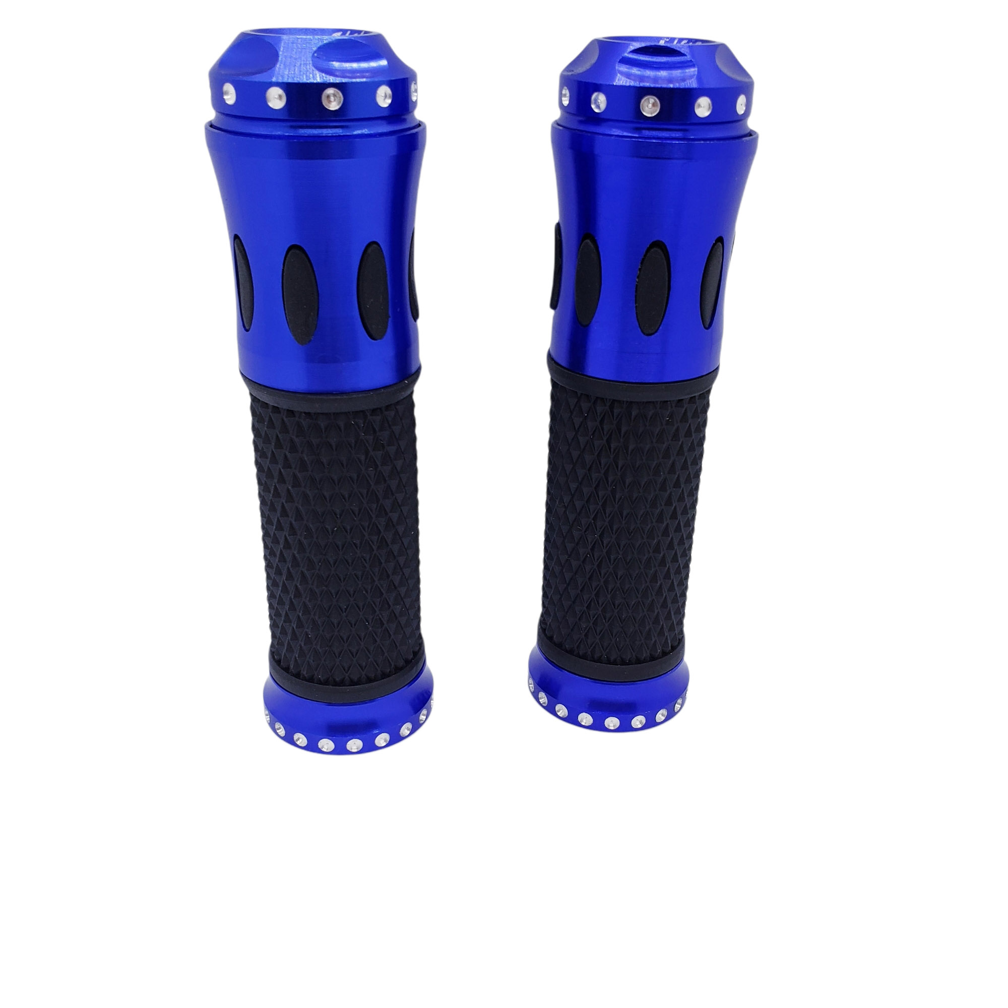 Bao xe máy, tay cầm gù rizoma bông sen nhôm CNC cao cấp, màu xanh, ONE RACING