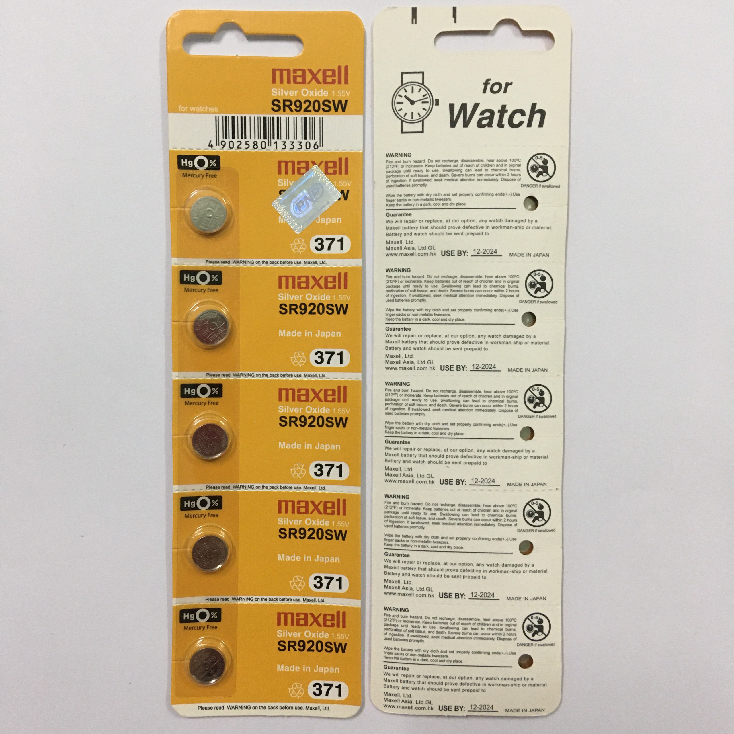 Pin Đồng Hồ SR920SW SR920 371 Maxell Chính Hãng Vỉ 5 Viên Made in Japan