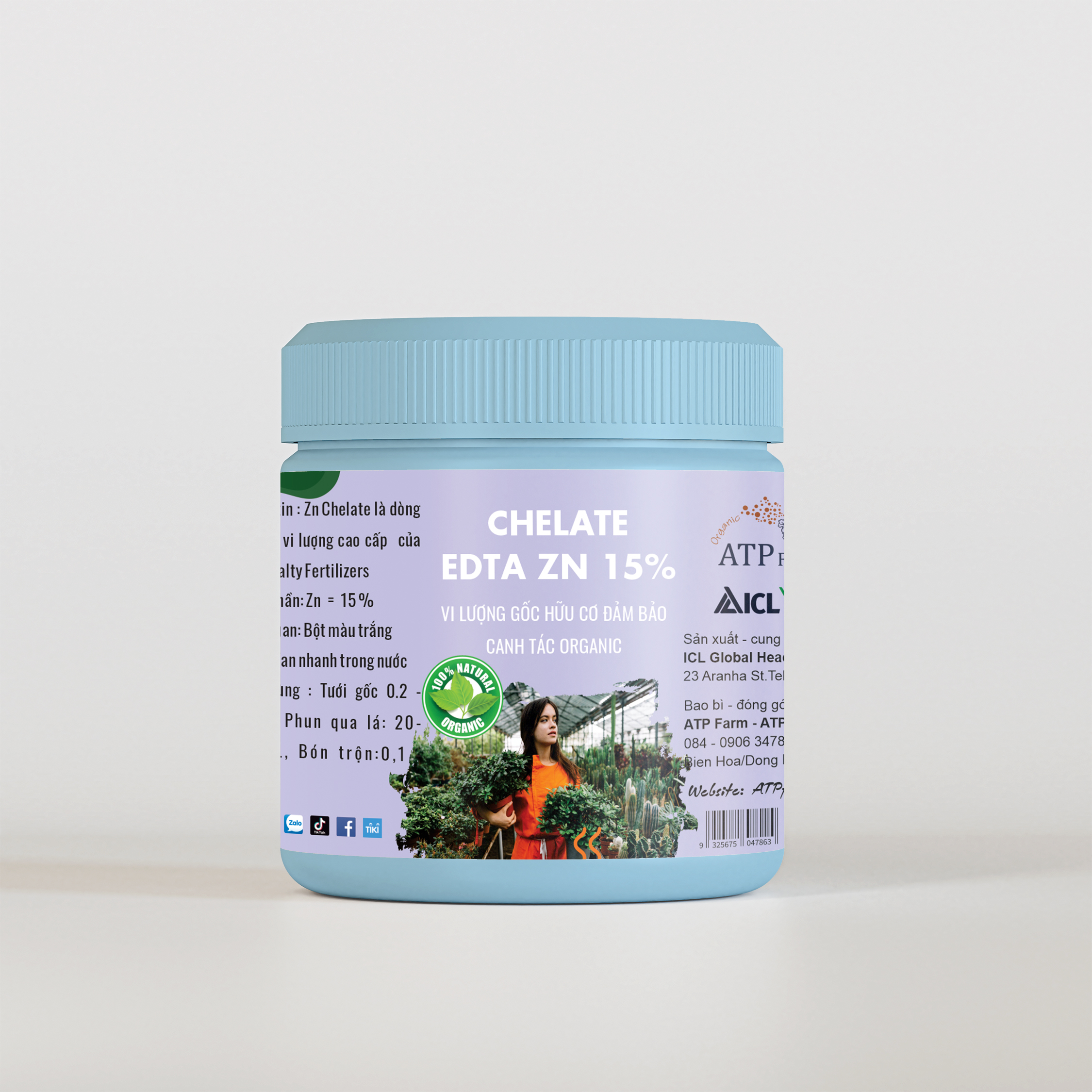 Atp farm - chính hãng: vi lượng kẽm chelate icl-israel - 100g