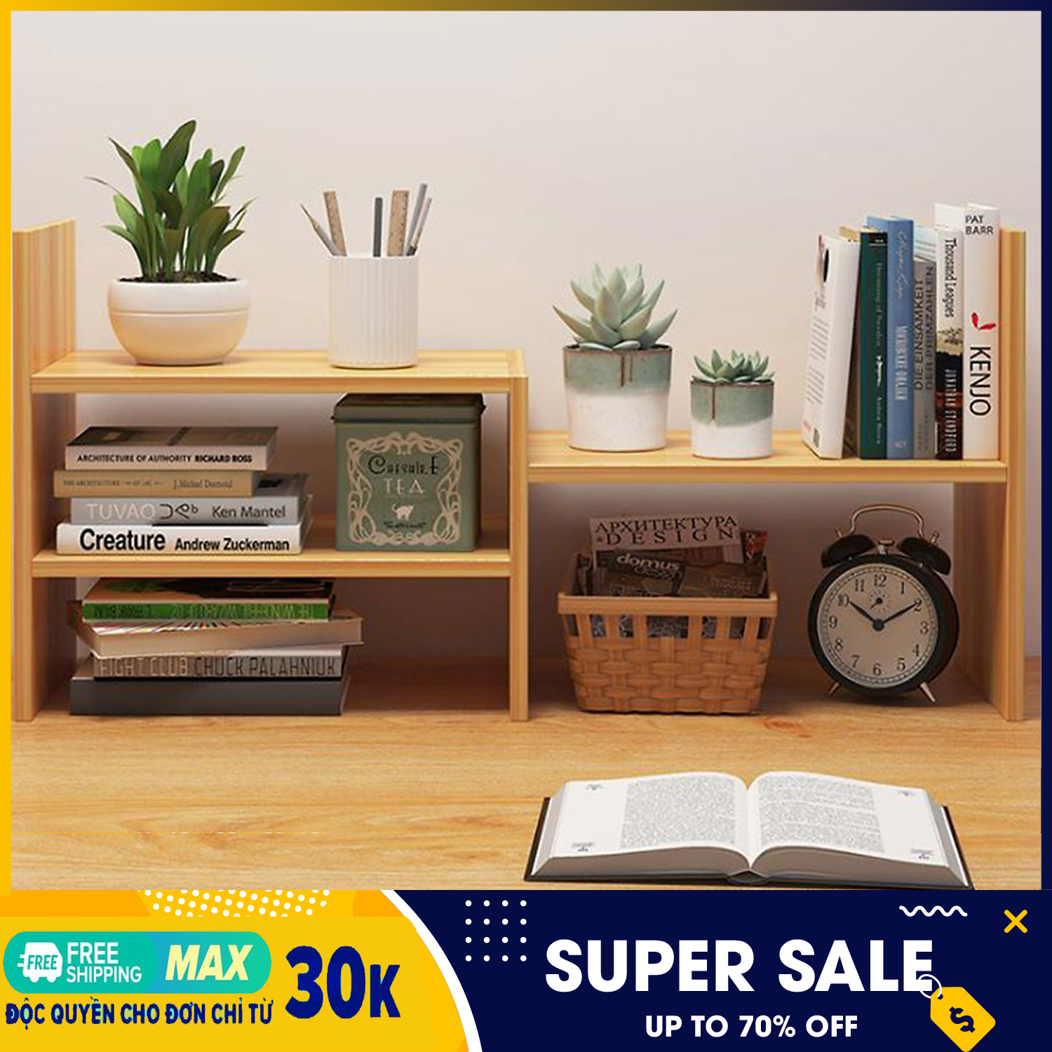 Kệ sách gỗ- Kệ sách để bàn-Kệ đa năng loại 2 -  Kệ sách mini- kệ sách đứng- Kệ sách ghép- Kệ sách vở- Kệ đựng đồ đa năng - Hỗ trợ đổi trả 7 ngày