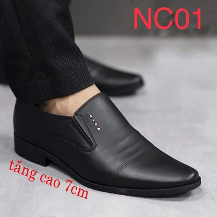 Giày tăng chiều cao nam - 7cm bí mật da bò đế cao su giày tăng chiều cao nam - 7cm bí mật da bò đế cao su