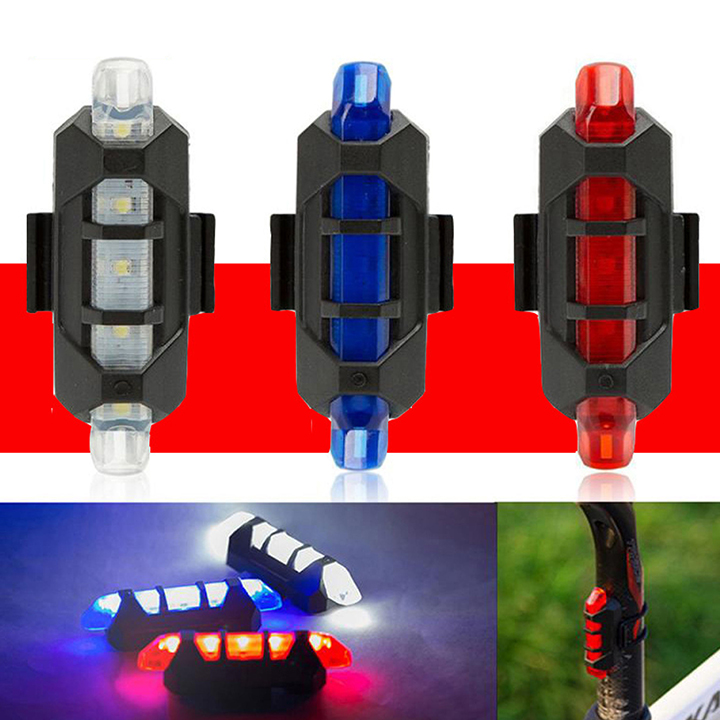 đèn hậu xe đạp thể thao nhấp nháy siêu sáng pin sạc usb led chớp cảm biến 5 chế độ dễ lắp đặt tặng kèm dây sạc