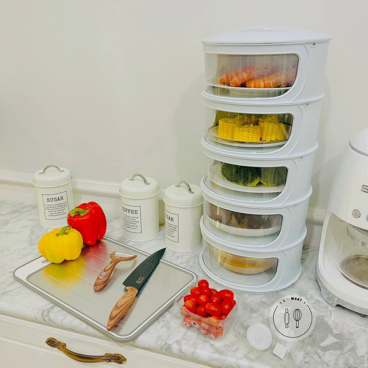 Lồng Bàn Đa Tầng, Khay Hộp Đậy Thức Ăn 5 Tầng - Giữ Nhiệt, Chống Bụi Và Côn Trùng Tiện Dụng Mẫu Mới 2021