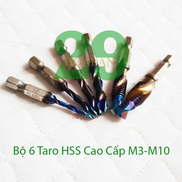Bộ mũi khoan, bộ mũi taro cho máy khoan hss m3-m10 tặng găng tay bảo hộ