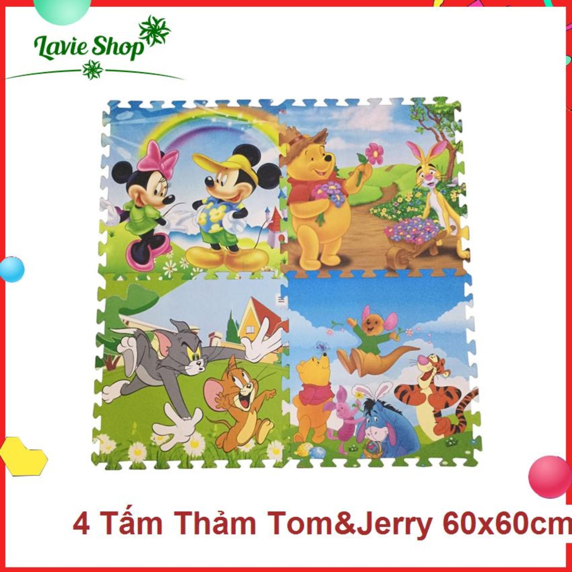 Bộ 4 Miếng Thảm Xốp Mềm Lót Sàn Hình Phim hoạt hình 60x60/1 miếng (Sản phẩn như hình đăng)