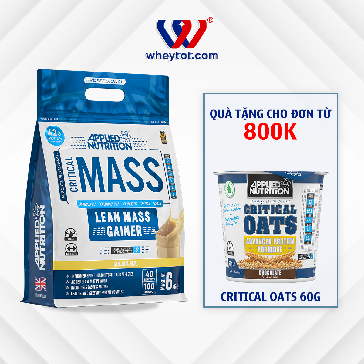Tăng cân Applied Nutrition Professional Critical Mass 6Kg