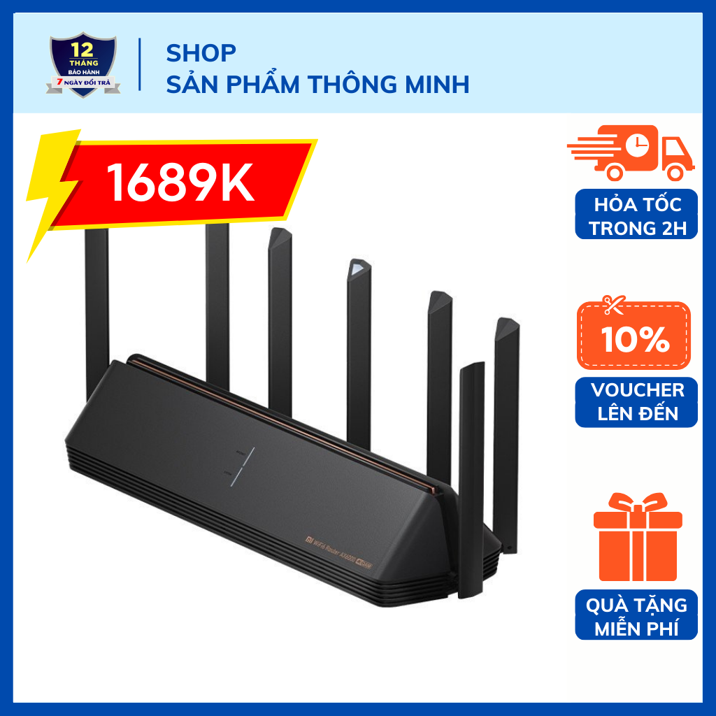 Bộ phát Wifi Router Xiaomi AX6000 AIoT băng tần kép - Wifi 6 6000Mbps - hỗ trợ Mesh - kết nối 248 thiết bị