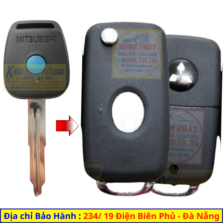 Vỏ chìa khóa xe Mitsubishi Zinger Độ Gập V53