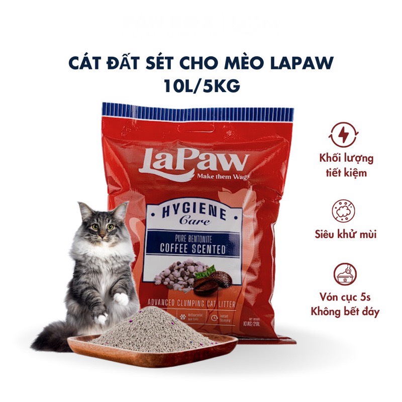 [Sale ngày cuối]💥 Cát vệ sinh LAPAW ít bụi, vón tốt - Túi 8L 4kg cho mèo 💥 Cát vệ sinh cho mèo