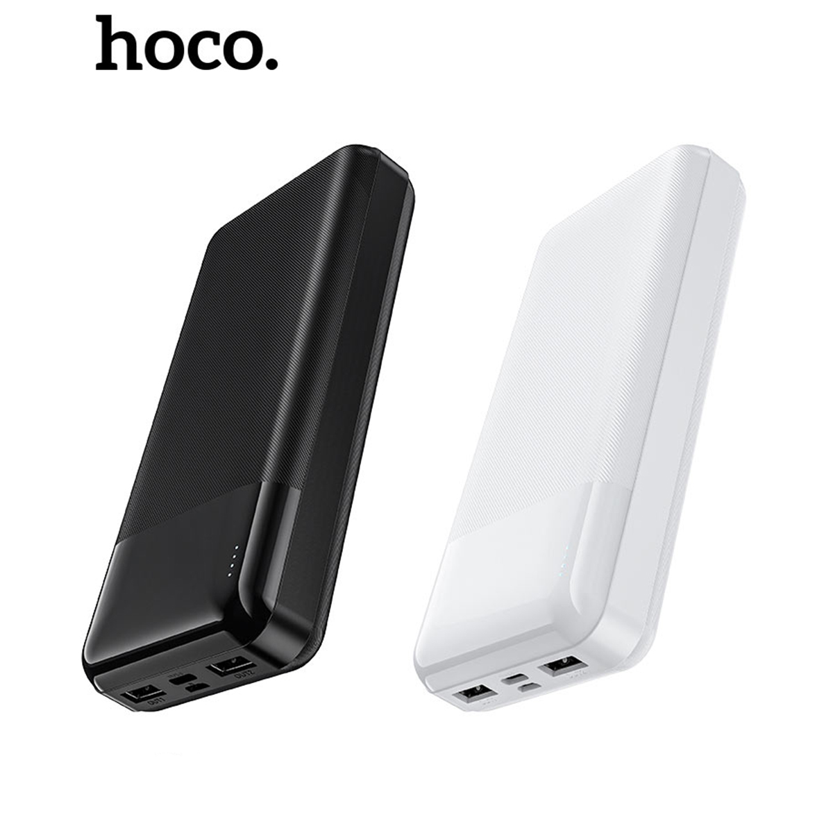 Pin sạc dự phòng 20000mah hoco j72a đèn báo pin, 2 cổng ra, tích điện - chính hãng