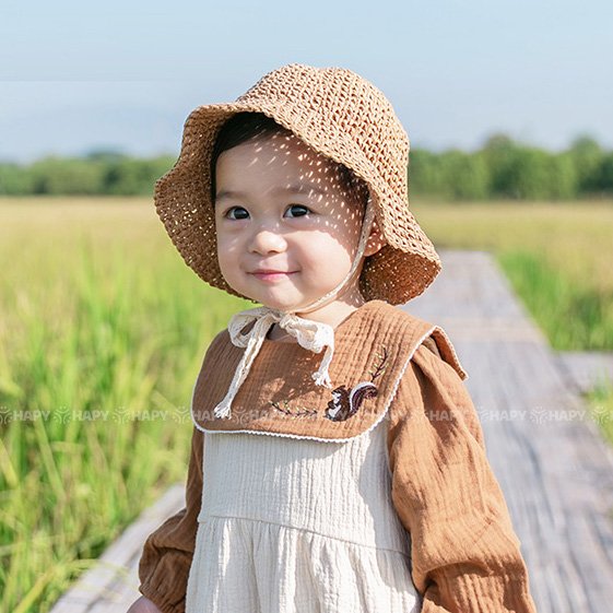 Nón cói / mũ cói cho bé phong cách hàn quốc mu510