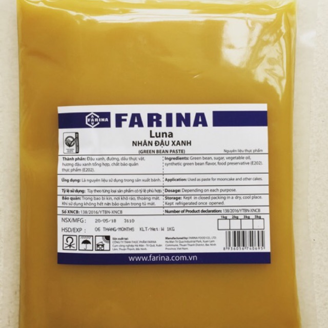 Nhân bánh trung thu Farina đậu xanh 1kg