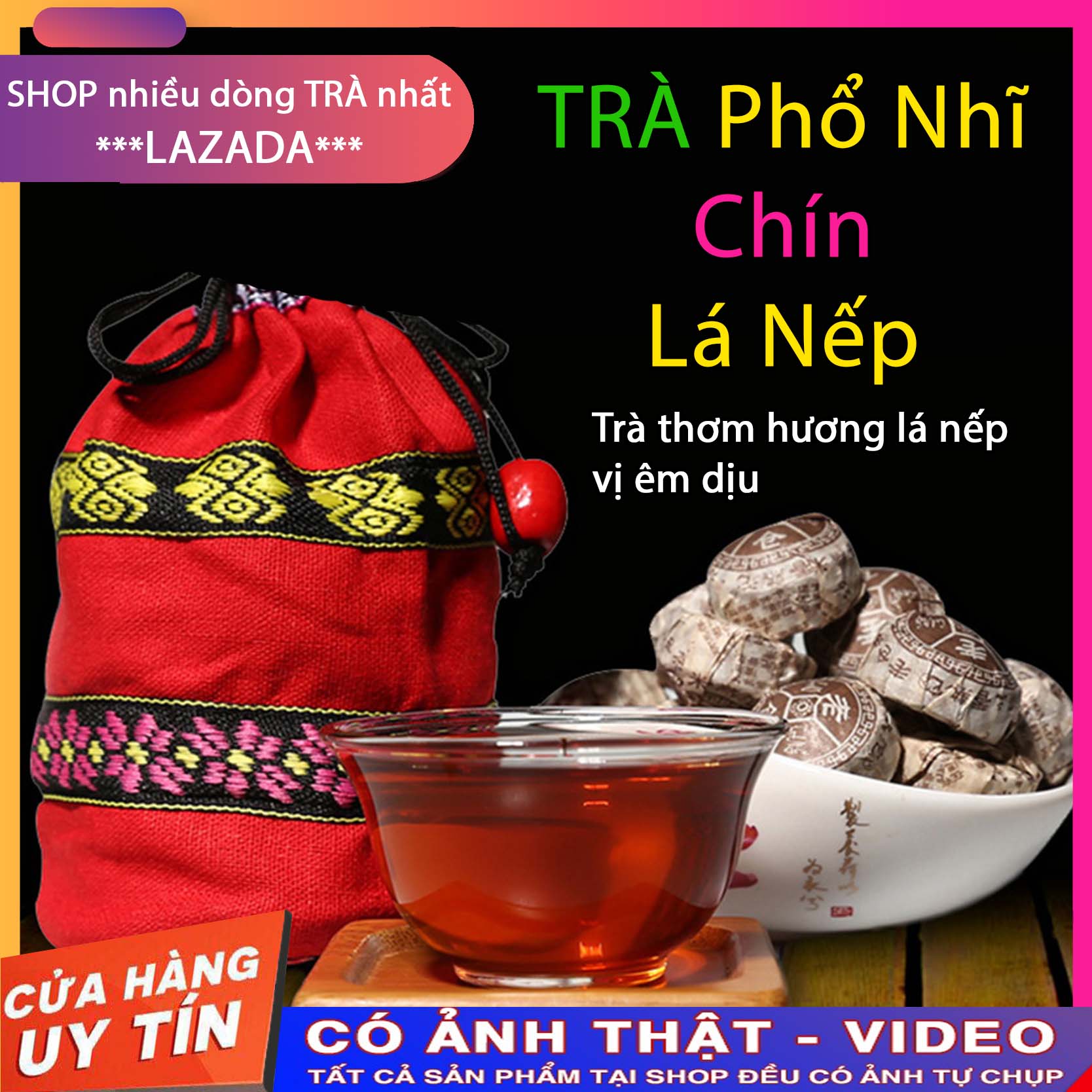 Trà Phổ Nhĩ (Chín) - Lá Nếp🌿[01 viên Dùng Thử]🌿Trà ngon, trà phổ nhĩ, trà viên, trà cao cấp, trà lâu năm, trà thơm ngon đậm vị ngọt hậu