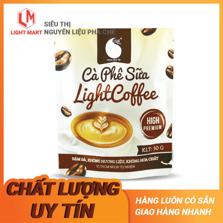 Cà phê sữa hòa tan Light Coffee, không hương liệu, cà phê uống liền tiện lợi - Gói 50gr
