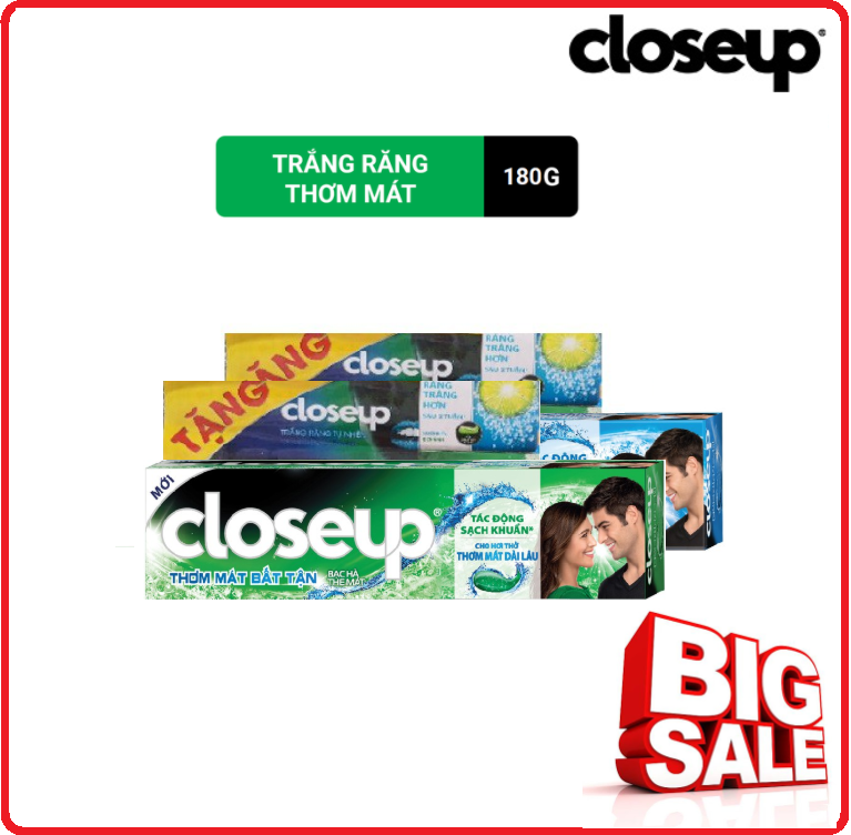 Kem đánh răng close up 180g tặng 30g
