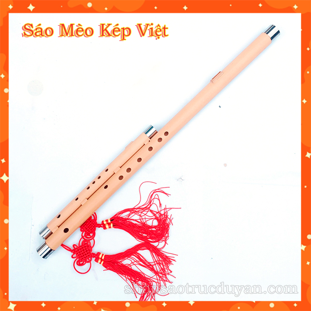 Sáo mèo kép bọc inox cao cấp tông đô sáo tone C sáo trúc duy an