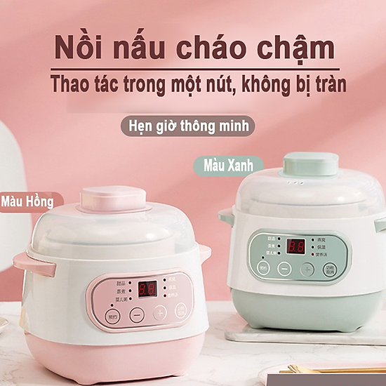 Nồi Hầm Cháo Chậm Cho Bé SEKA GT68 1L-  Nồi điện hầm cháo, Hấp Cách Thủy , sườn, kho cá, Nồi nấu cháo chậm cho bé 1L tiện lợi đa năng 4 in 1, Nồi Đa Năng, Nồi Nấu Cháo Cho Bé Ăn Dặm, BH Chính Hãng