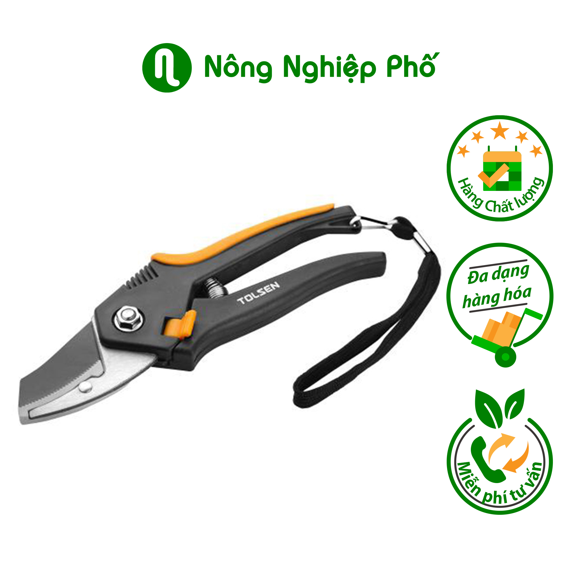 Kéo cắt cành có dây treo 200mm tolsen 31020 - nông nghiệp phố