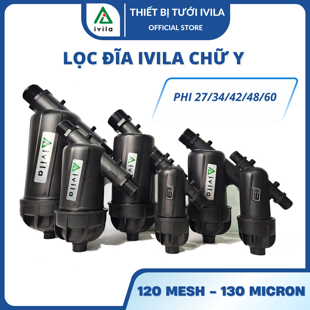Bộ Lọc Đĩa chữ Y chữ T phi 27 34 42 48 60 75 90 của IVILA - Bộ lọc nước hệ thống tưới - Lọc nước đầu nguồn - Lọc nước tưới cây - Bộ lọc cặn rác dùng cho hệ thống tưới Lọc nước bể cá