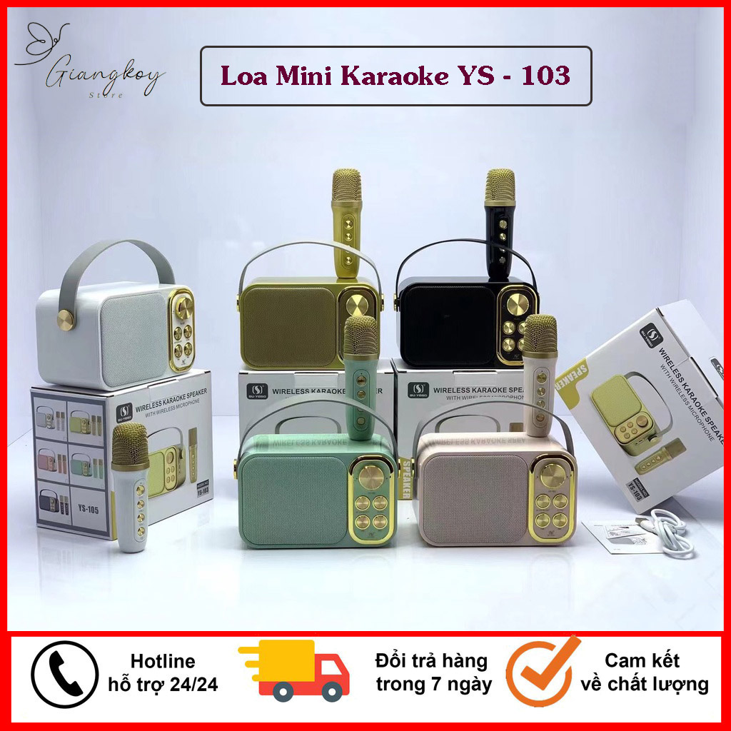 Loa bluetooth hát karaoke tại nhà ys 103 - tặng míc không dây hát bluetooth - bản đẹp nhiều màu - kết nối ổn định - bass lớn và trong - loa kèm mic hát karaoke tại nhà