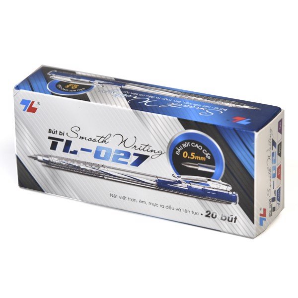 Bút bi thiên long tl-027 xanh- hộp 20 cây