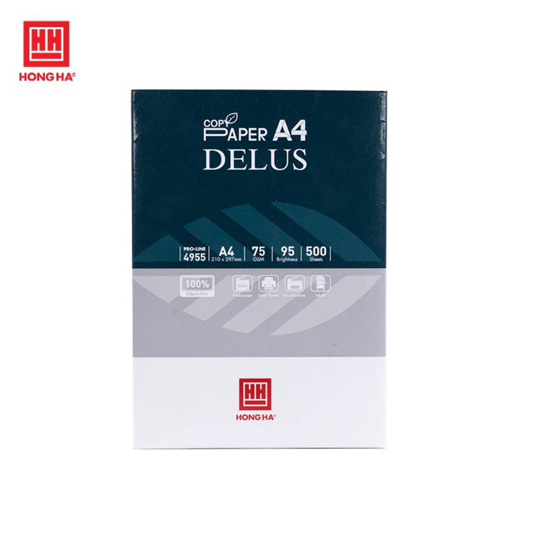Giấy in a4 hồng hà delus 75gsm 4955