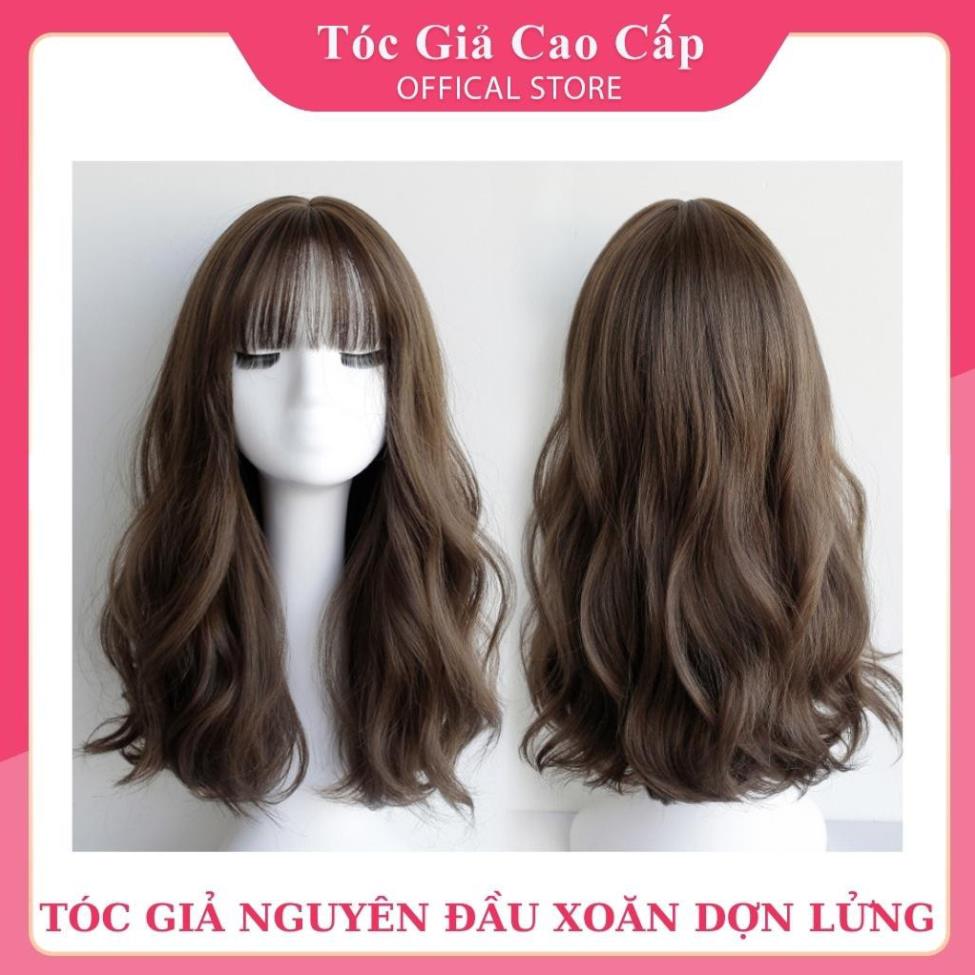 Tóc giả nguyên đầu xoăn dợn kiểu hàn. Tóc cả đầu xoăn sóng dợn đẹp.