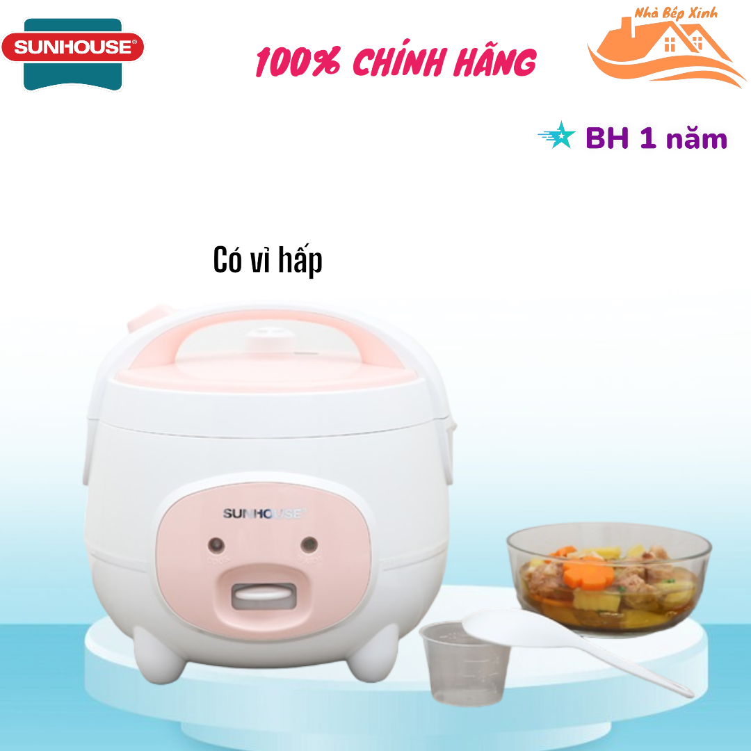 Nồi cơm điện 1.2l sunhouse shd8217w lựa chọn hoàn hảo cho cơm ngon tròn vị