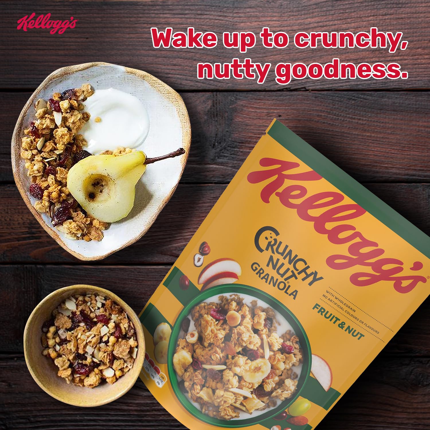 KELLOGG'S - Túi GRANOLA 380g - NGŨ CỐC HẠT GIÒN TRÁI CÂY VÀ HẠT / ANH QUỐC / Fruit & Nut Crunchy