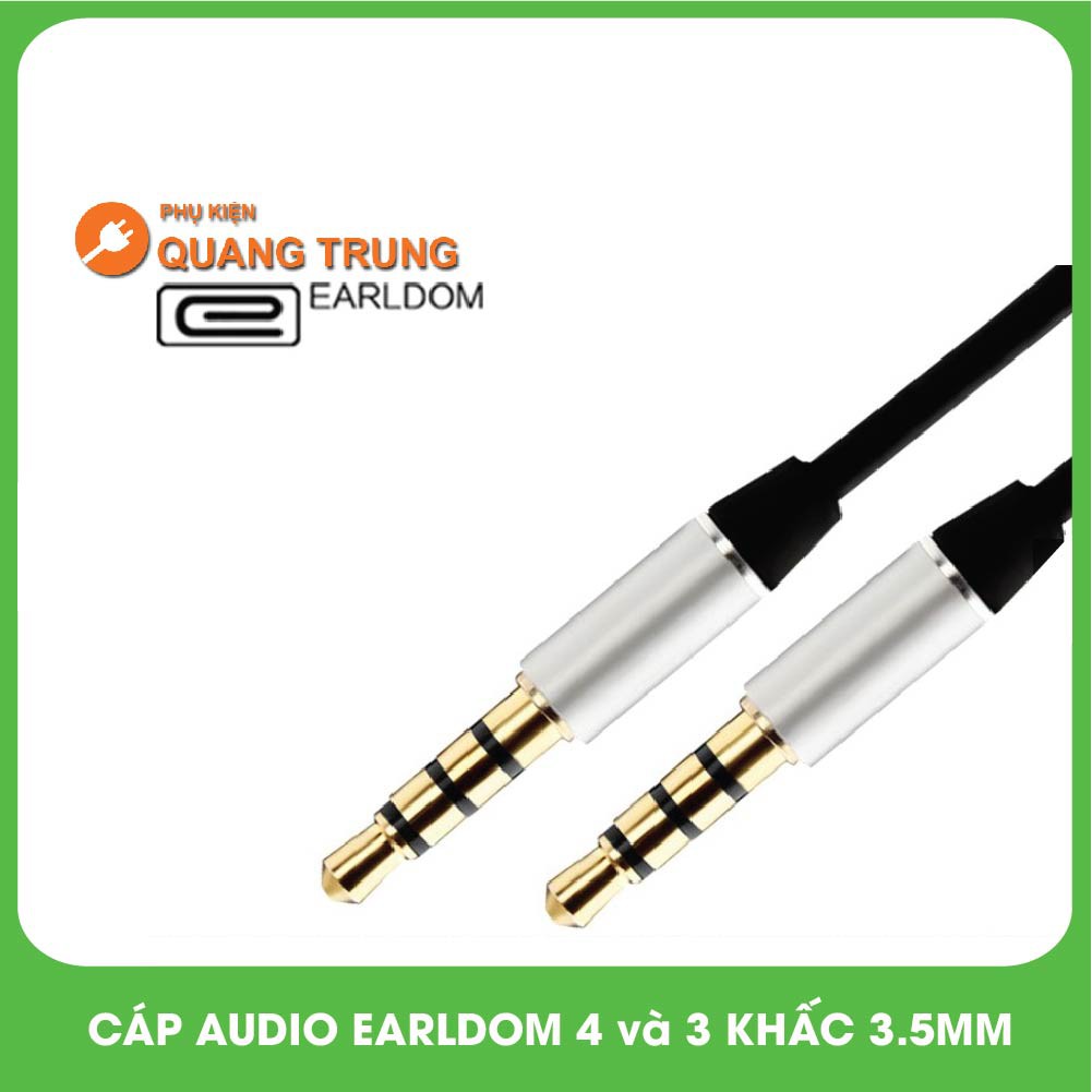 Cáp audio Earldom 3 khấc 3.5mm, cam kết hàng đúng mô tả, chất lượng đảm bảo, an toàn cho người sử dụng