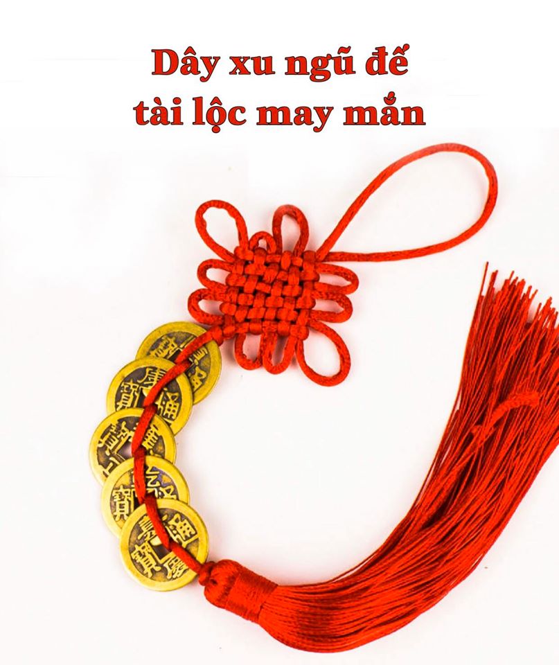 Dây xu ngũ đế tài lộc may mắn