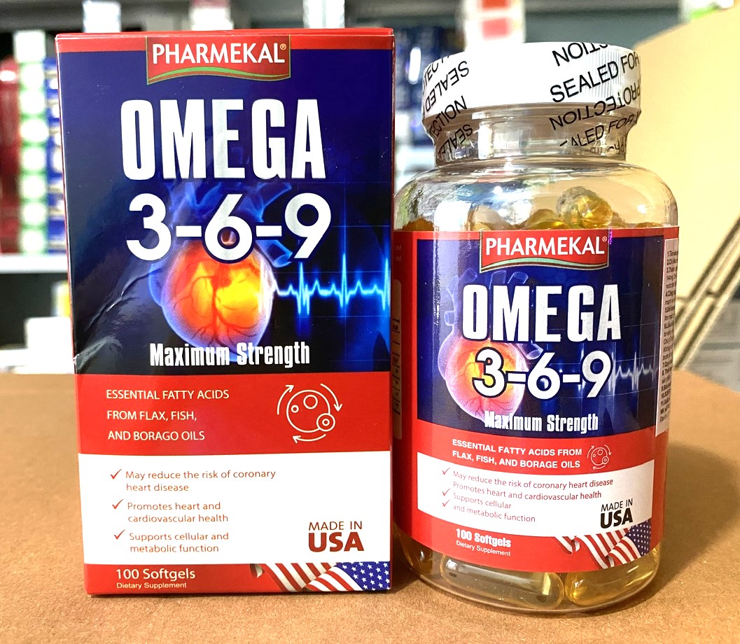 Omega 3-6-9 Pharmekal chứa tinh chất dầu cá, dàu gấc, omega, vitamin hỗ trợ sức khỏe, đẹp da, sáng mắt hi