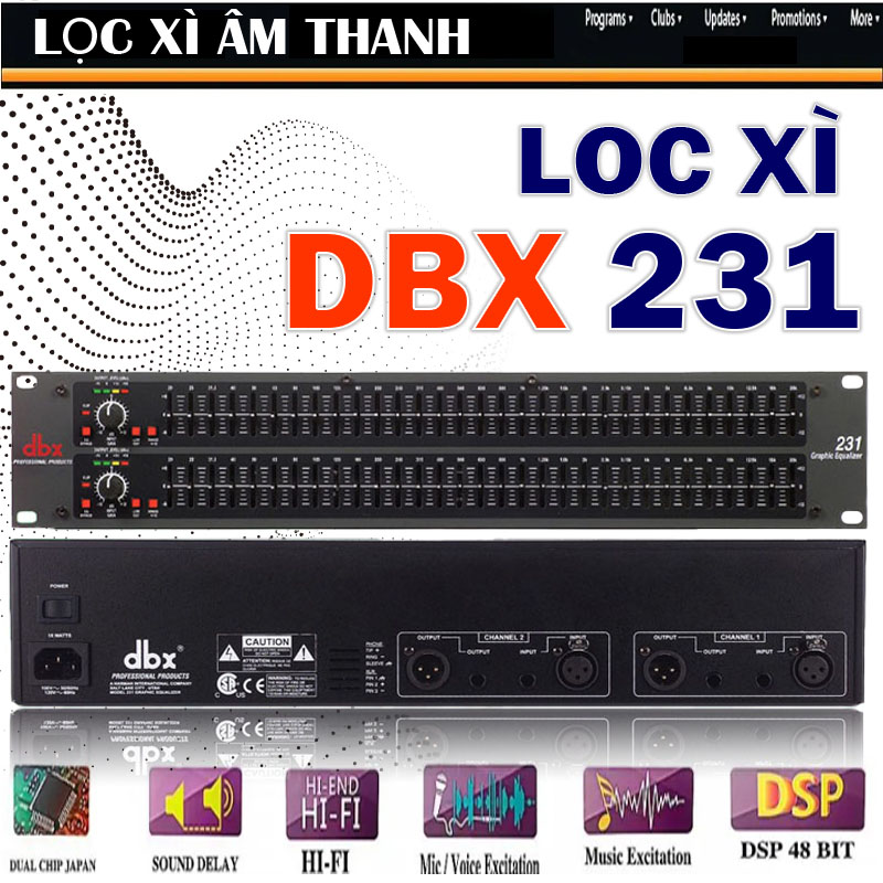 Lọc Xì Equalizer DBX 231 - Bộ Lọc Âm Thanh, Chống Hú Rít, Xử Lý Tiếng Ồn, Độ Nhiễu Cực Tốt, Cần Số Gạt Với 62 Cần Chỉnh Chất Lượng Cao, Sử Dụng Trong Karaoke Hoặc Nghe Nhạc, Sân Khấu, Hội Trường