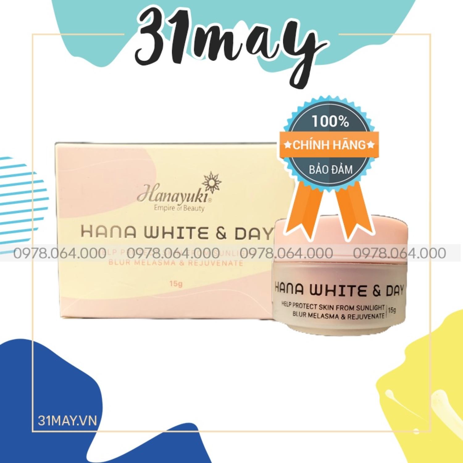 Kem Face Dưỡng Trắng Da Ban Ngày Hanayuki Mini Hana White Day Chính Hãng